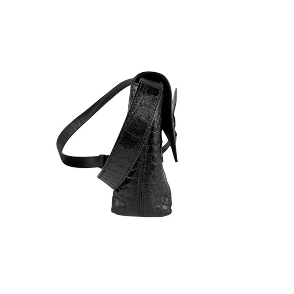 Balenciaga Bag Black Downtown Leather Shoulder Embossed XS